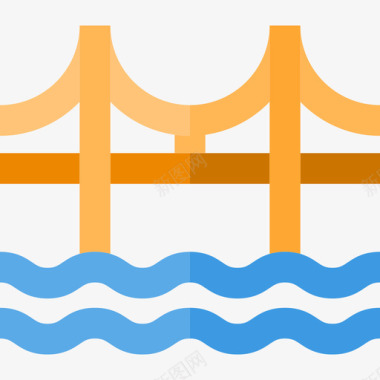 金门大桥旅行套装公寓图标图标