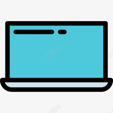 笔记本笔记本电脑电子3线性彩色图标图标
