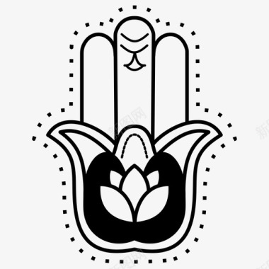 火腿手民族装饰品印度莲花图标图标