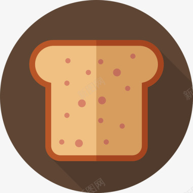 面包圆形彩色食品扁平图标图标