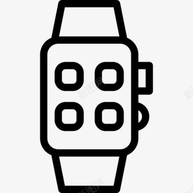 红色小图标智能手表小工具2线性图标图标