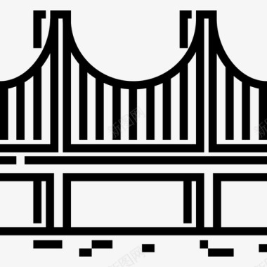 金门大桥旅行12直线图标图标