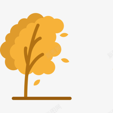 树秋季元素4平坦图标图标