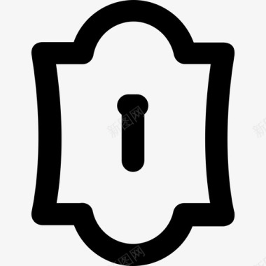 公共标识安全钥匙孔安全图标集合粗体圆形图标