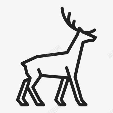 驯鹿鹿动物森林图标图标