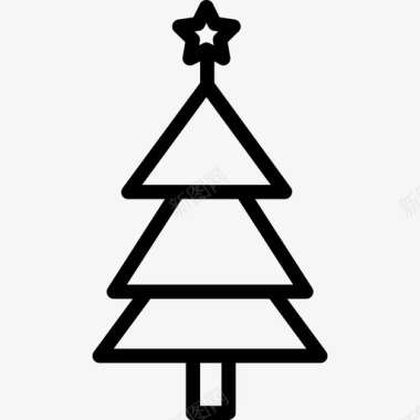 圣诞树圣诞元素2线性图标图标