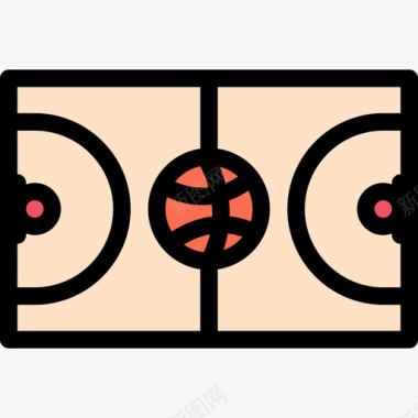 运动种类标志篮球场运动13彩色图标图标