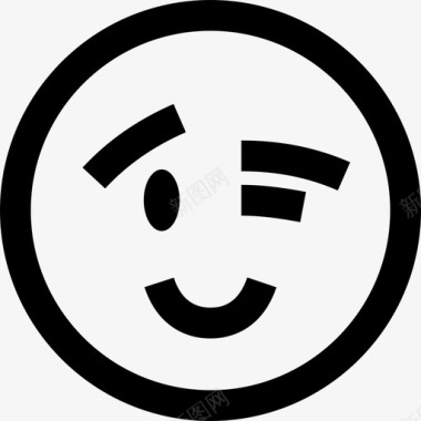 QQ表情图片眨眼表情符号6线性图标图标