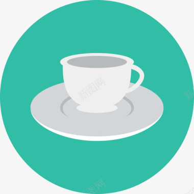 咖啡杯家用电器圆形扁平图标图标