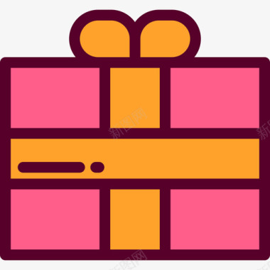 礼物感恩节3线性颜色图标图标