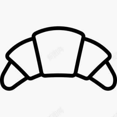 牛角面包餐厅元素2线性图标图标