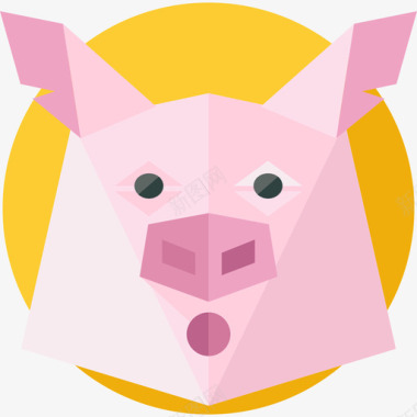 猪动物4扁平图标图标