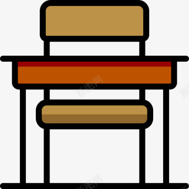 木质桌椅桌椅返校6线性颜色图标图标