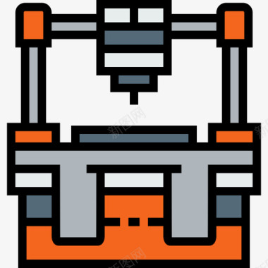 波浪线工业机器人工厂机械4线颜色图标图标