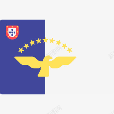 方形图标亚速尔群岛国际旗帜长方形图标图标