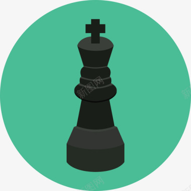 国际象棋玩具2圆形平面图标图标