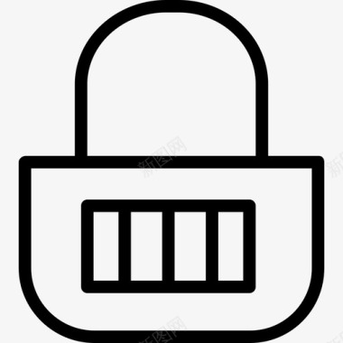 公共标识安全挂锁安全7线性图标图标