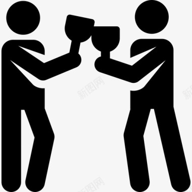 饮酒日常日常人类象形图填充图标图标