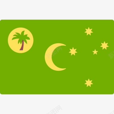 可可岛国际旗帜长方形图标图标