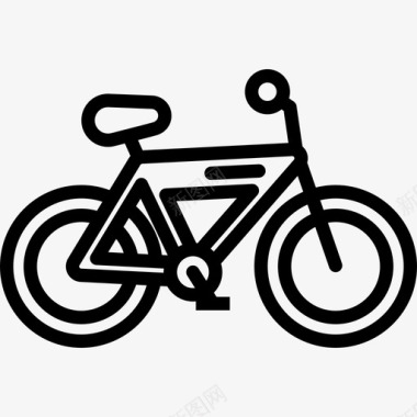 自行车自然线装图标图标
