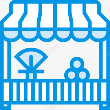 营销商店商业和营销部蓝色图标图标