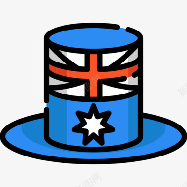 澳大利亚帽子澳大利亚4线纹颜色图标图标