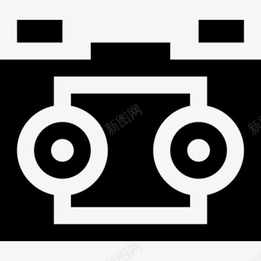 立体摄像机实体摄像机和配件填充式图标图标