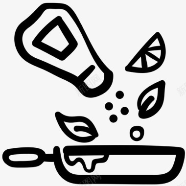 平底锅烹饪厨师烹饪油炸图标图标