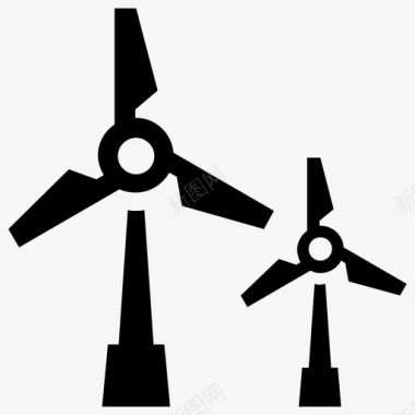风能旋风风力发电机图标图标