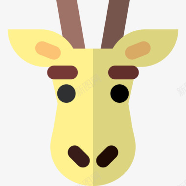 长颈鹿动物11扁平图标图标