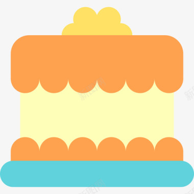 蛋糕食品和餐厅元素扁平图标图标