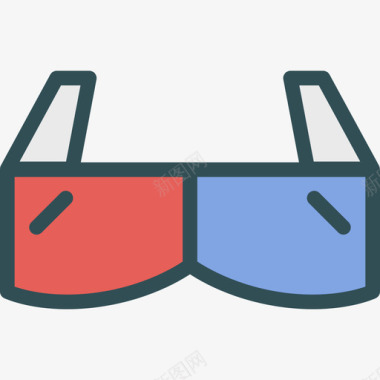3d眼镜活动线性颜色图标图标