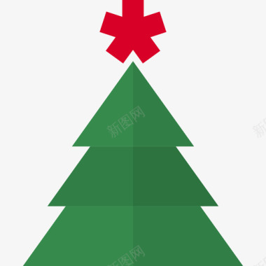 圣诞树圣诞树度假套装扁平图标图标