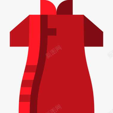 旗袍中国平纹图标图标