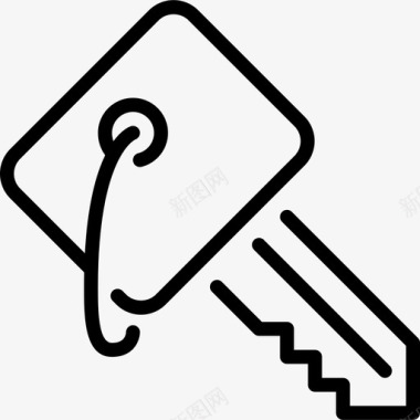 公共标识安全钥匙安全3线性图标图标