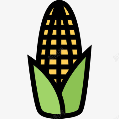 玉米食物14彩色图标图标