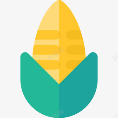 平坦玉米食品颜色平坦图标图标