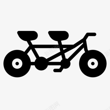 运动运输串联自行车浪漫图标图标