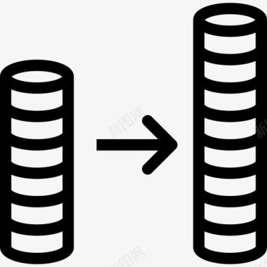 干果堆硬币堆营销线性图标图标