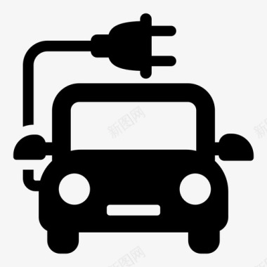 电动车环保车生态车图标图标
