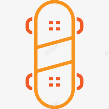 滑板运动夏日元素图标图标
