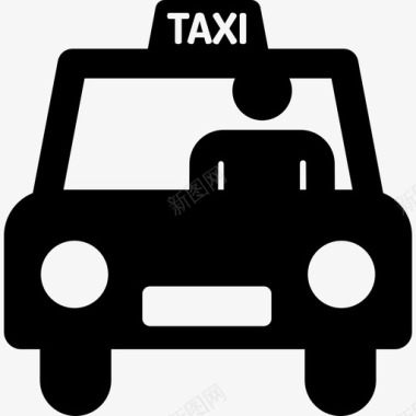 出租车司机专业象形图填充图标图标