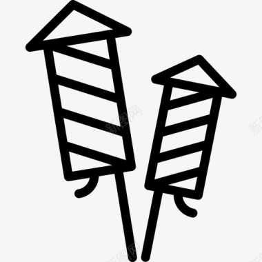 烟花马戏团5线性图标图标