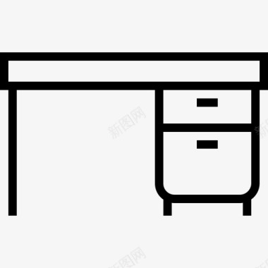 卖场家具书桌家具图标直线图标