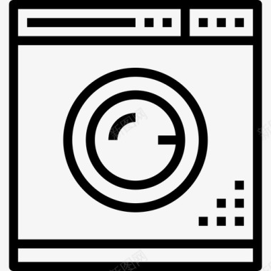 洗衣机洗衣机家用设备线性图标图标