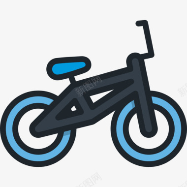 运动种类标志自行车运动型15线性颜色图标图标
