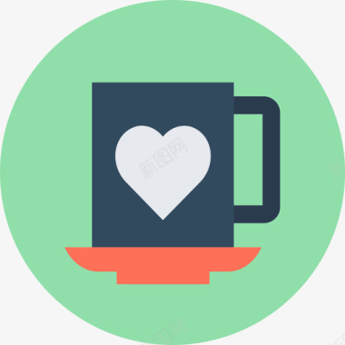 咖啡杯爱情与浪漫2圆形图标图标