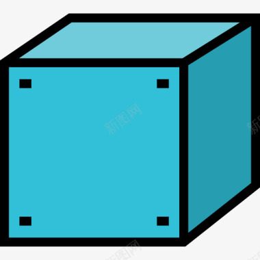 大包立方体形状大包装颜色2线性颜色图标图标