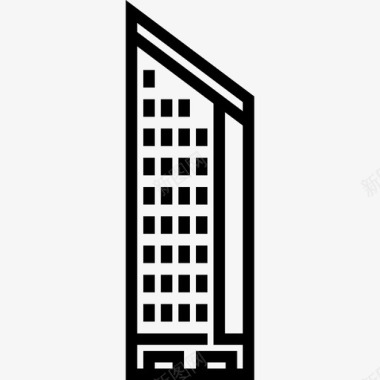 摩天大楼城市5直线图标图标