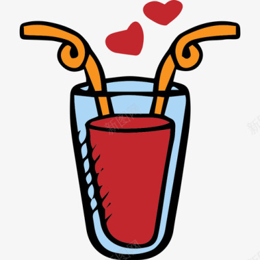 情人节的情书饮料情人节套餐颜色图标图标